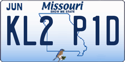MO license plate KL2P1D