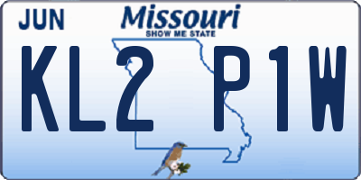 MO license plate KL2P1W