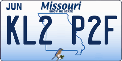 MO license plate KL2P2F