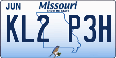 MO license plate KL2P3H
