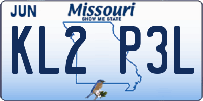 MO license plate KL2P3L