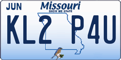 MO license plate KL2P4U