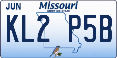 MO license plate KL2P5B