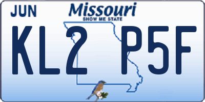 MO license plate KL2P5F