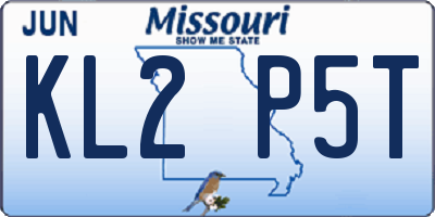 MO license plate KL2P5T