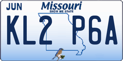 MO license plate KL2P6A