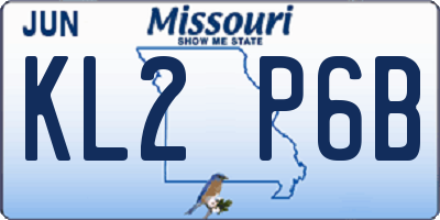 MO license plate KL2P6B