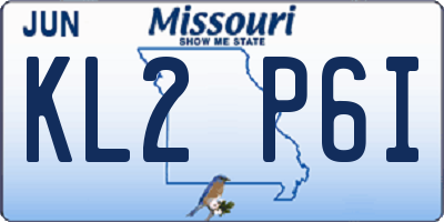 MO license plate KL2P6I