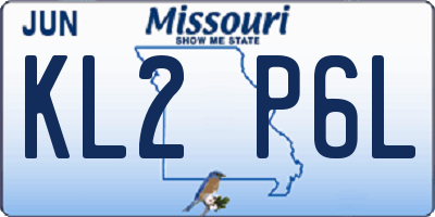 MO license plate KL2P6L