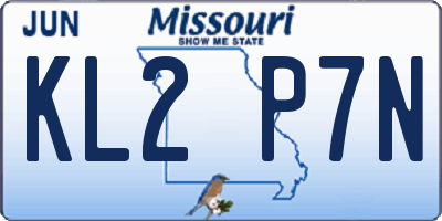 MO license plate KL2P7N