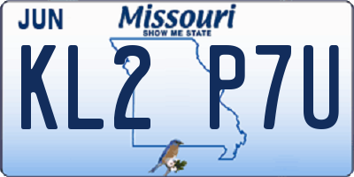 MO license plate KL2P7U