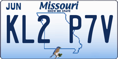 MO license plate KL2P7V