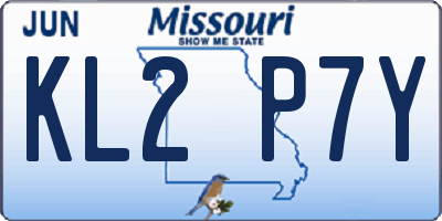 MO license plate KL2P7Y