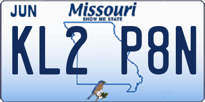 MO license plate KL2P8N