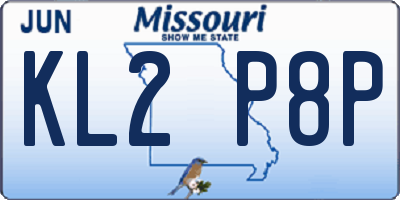 MO license plate KL2P8P
