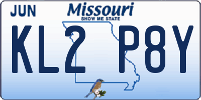 MO license plate KL2P8Y