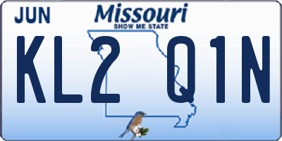MO license plate KL2Q1N