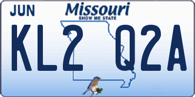 MO license plate KL2Q2A