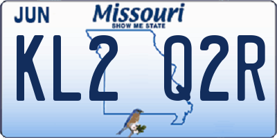 MO license plate KL2Q2R