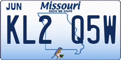 MO license plate KL2Q5W