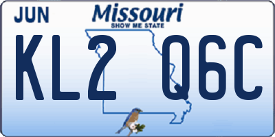 MO license plate KL2Q6C