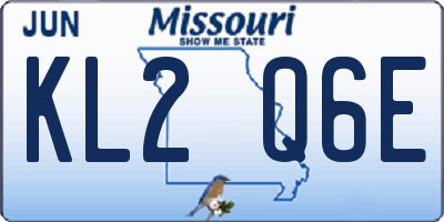 MO license plate KL2Q6E