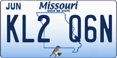 MO license plate KL2Q6N