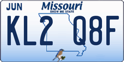 MO license plate KL2Q8F