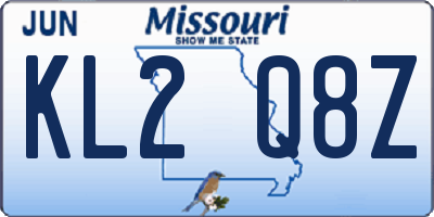 MO license plate KL2Q8Z