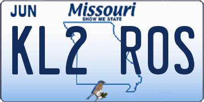 MO license plate KL2R0S