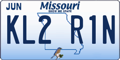 MO license plate KL2R1N