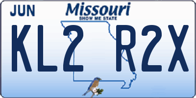 MO license plate KL2R2X