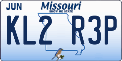 MO license plate KL2R3P