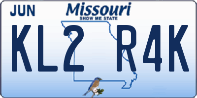 MO license plate KL2R4K