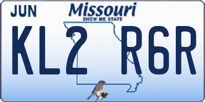 MO license plate KL2R6R
