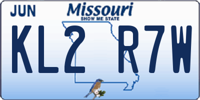 MO license plate KL2R7W
