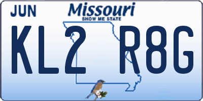 MO license plate KL2R8G
