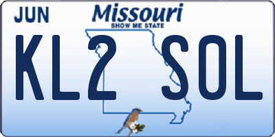 MO license plate KL2S0L