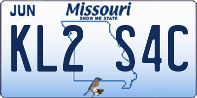 MO license plate KL2S4C