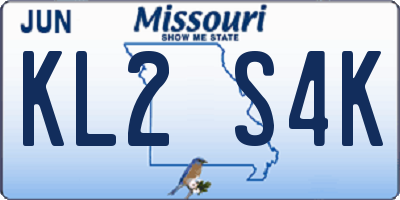 MO license plate KL2S4K