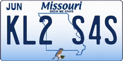MO license plate KL2S4S