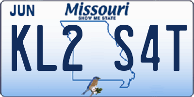 MO license plate KL2S4T
