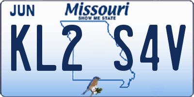 MO license plate KL2S4V