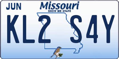 MO license plate KL2S4Y