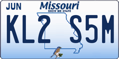 MO license plate KL2S5M