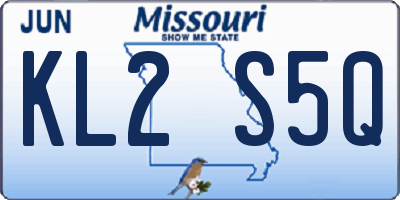 MO license plate KL2S5Q