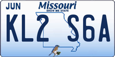 MO license plate KL2S6A