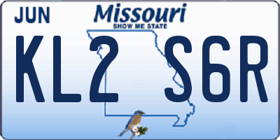 MO license plate KL2S6R