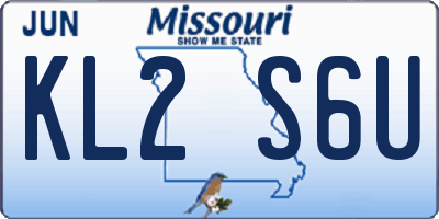 MO license plate KL2S6U