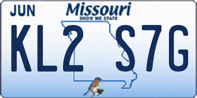 MO license plate KL2S7G